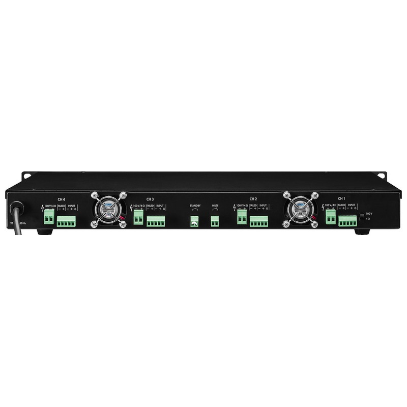 Amplificator pentru adresare publica, cu 4 canale, clasa D, 100V/83Ω, 4Ω, 4 x 120 W, 480 W, PA-4120D, Monacor 3 Amplificator pentru adresare publica, cu 4 canale, clasa D, 100V/83Ω, 4Ω, 4 x 120 W, 480 W, PA-4120D, Monacor - imagine 3