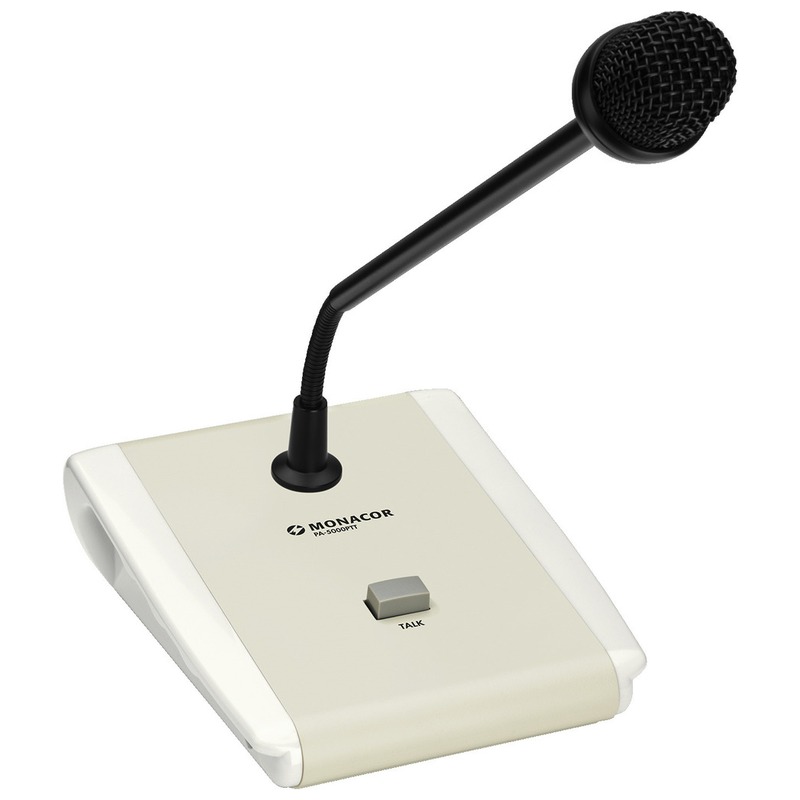 Microfon de birou PA (apăsare și vorbire), pentru conectare la PA-5240/5480, PA-5000PTT, Monacor 1 Microfon de birou PA (apăsare și vorbire), pentru conectare la PA-5240/5480, PA-5000PTT, Monacor
