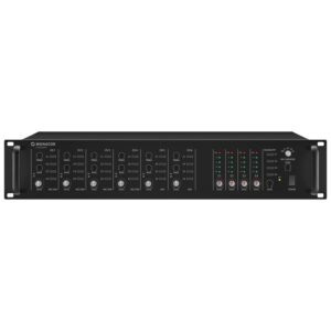 Mixer multi-room/multi-zone cu 4 zone, 6 canale, 6 intrari, PA-6040MPX, Monacor 1 Mixer multi-zona Monacor PA-6040MPX 4 zone 6 canale Avi Systems