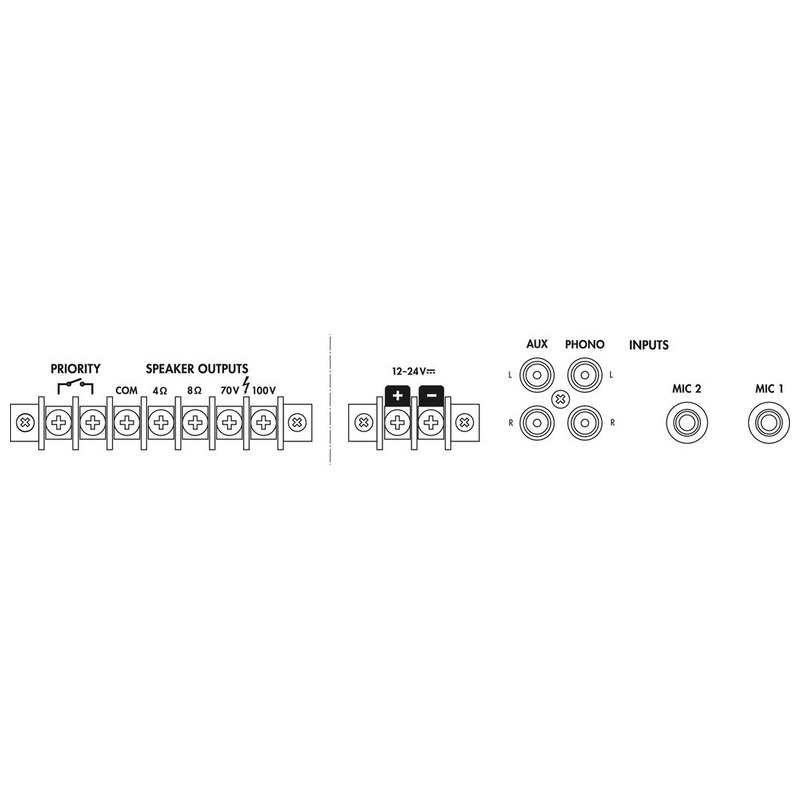 Amplificator zonal, cu mixer integrat, pentru adresare publica, cu 4 canale, 70/100 V, 4/8Ω, 1 x 35 W, PA-704, Monacor 2 Amplificator zonal, cu mixer integrat, pentru adresare publica, cu 4 canale, 70/100 V, 4/8Ω, 1 x 35 W, PA-704, Monacor - imagine 2