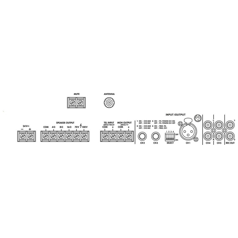 Amplificator clasa D, cu player MP3, USB/SD, FM, DAB+ si mixer integrat, pentru adresare publica, cu 1 zone, 70/100 V, 4/8/16Ω, 1 x 30 W, PA-803DAP, Monacor 3 Amplificator clasa D, cu player MP3, USB/SD, FM, DAB+ si mixer integrat, pentru adresare publica, cu 1 zone, 70/100 V, 4/8/16Ω, 1 x 30 W, PA-803DAP, Monacor - imagine 3