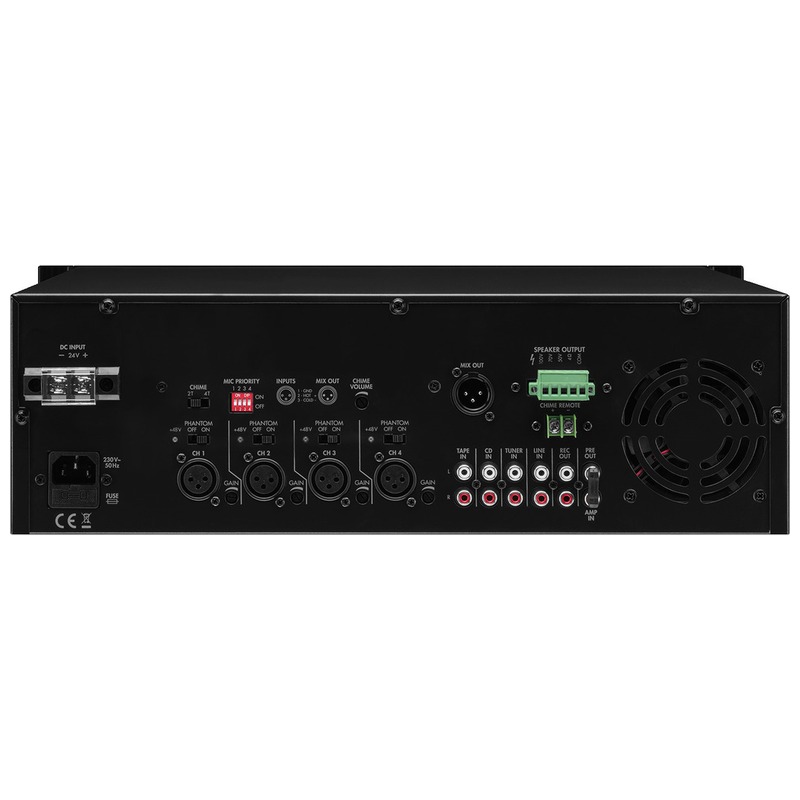 Amplificator zonal, cu mixer integrat, pentru adresare publica, 70/100 V, 4Ω, 1 x 480 W, PA-948, Monacor 2 Amplificator zonal, cu mixer integrat, pentru adresare publica, 70/100 V, 4Ω, 1 x 480 W, PA-948, Monacor - imagine 2
