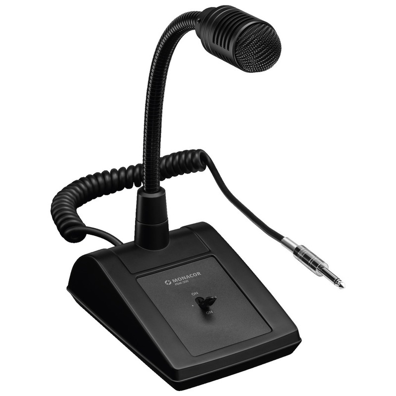 Microfon de birou dinamic pentru PA, cu gât de lebădă, cardioid, conexiune mono jack 6.3 mm, PDM-300, Monacor 1 Microfon de birou dinamic pentru PA, cu gât de lebădă, cardioid, conexiune mono jack 6.3 mm, PDM-300, Monacor