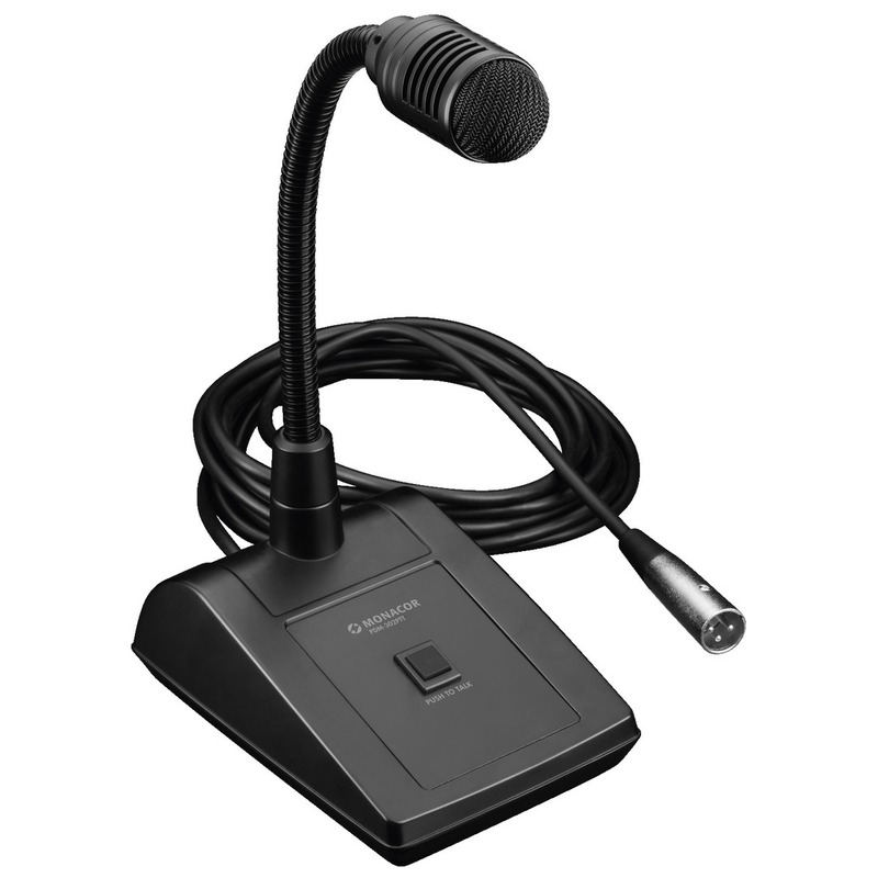 Microfon de birou dinamic pentru PA cu boton PTT (apăsare și vorbire), cu gât de lebădă, cardioid, conexiune XLR, PDM-302PTT, Monacor 1 Microfon de birou dinamic pentru PA cu boton PTT (apăsare și vorbire), cu gât de lebădă, cardioid, conexiune XLR, PDM-302PTT, Monacor