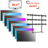 Pachet sistem videowall 3×3 cu baza mobila din 9 x display profesional pentru videowall cu rama subtire 3.5mm edge to edge, LED IPS LG 55VL5PJ, diagonala totala 165″/419 cm, rezolutie 6K UHD (5760 x 3240), luminozitate 500 (cd/m²), 24 / 7, cu suport Voegel’s cu reglaj 3D 1