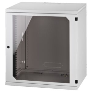 Rack de perete, 12 RU, pentru dispozitive de 482 mm (19″), fata de sticla securizata, RACK-12W, Monacor 1 Rack de perete, 12 RU, pentru dispozitive de 482 mm (19"), fata de sticla securizata, RACK-12W, Monacor