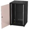 Rack de studio profesional, 18 RU, pentru dispozitive de 482 mm (19″), fata de sticla securizata, RACK-18GD/SW, Monacor 1
