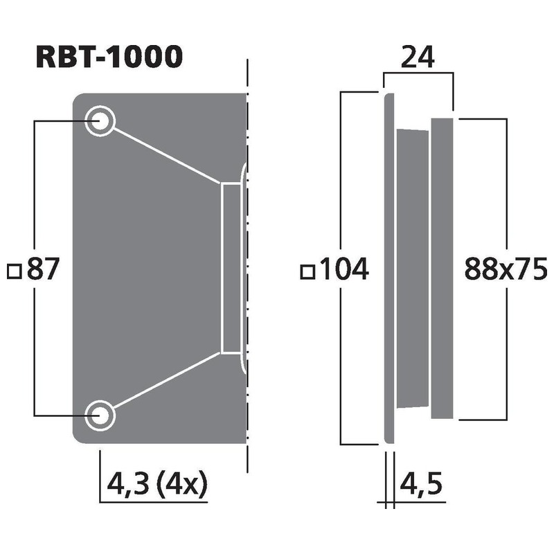 Tweeter cu panglică pentru PA și hi-fi, 40 W, 6 Ω, RBT-1000, Monacor 2 Tweeter cu panglică pentru PA și hi-fi, 40 W, 6 Ω, RBT-1000, Monacor - imagine 2