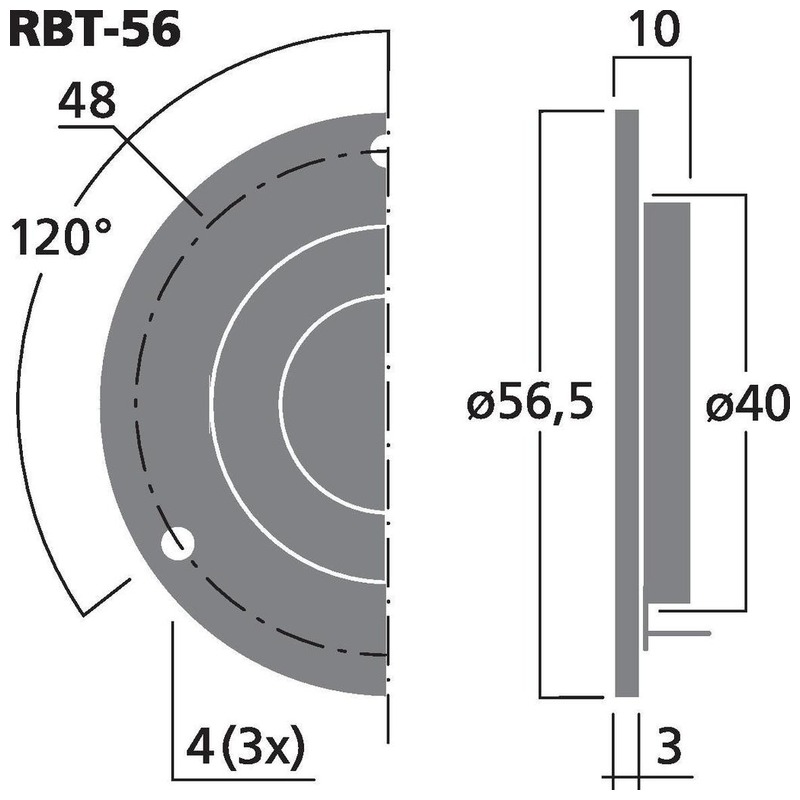 Tweeter cu bandă Hi-Fi, 10 W, 4 Ω, RBT-56, Monacor 2 Tweeter cu bandă Hi-Fi, 10 W, 4 Ω, RBT-56, Monacor - imagine 2