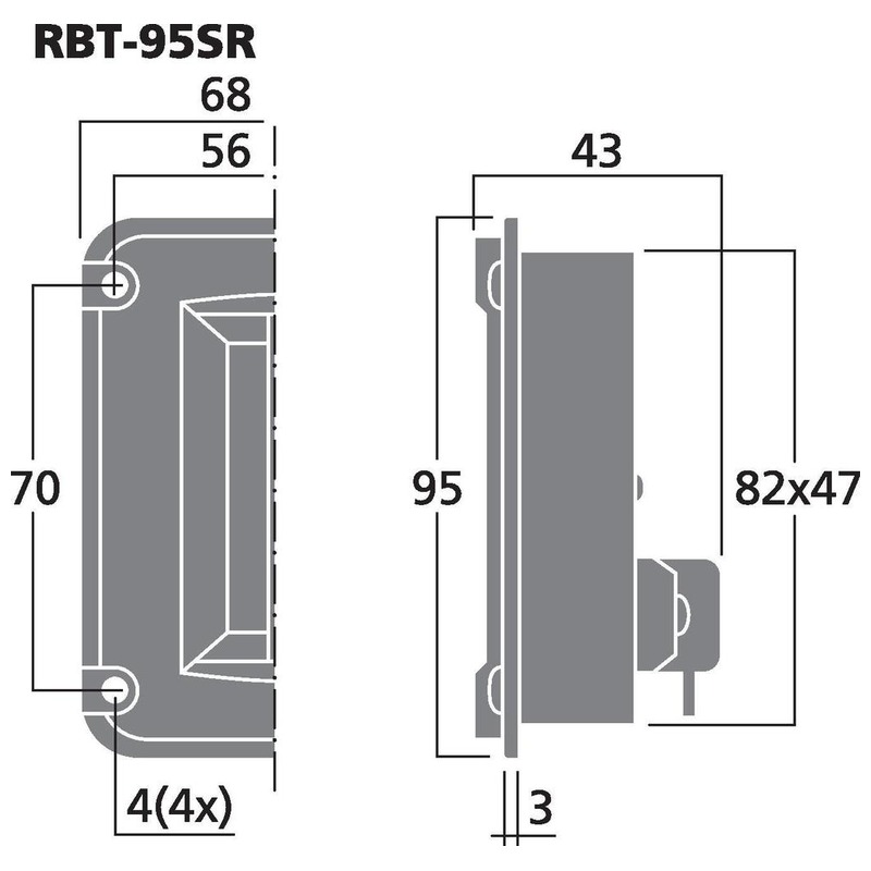 Tweeter cu panglică, 40 W, 8 Ω, RBT-95SR, Monacor 3 Tweeter cu panglică, 40 W, 8 Ω, RBT-95SR, Monacor - imagine 3