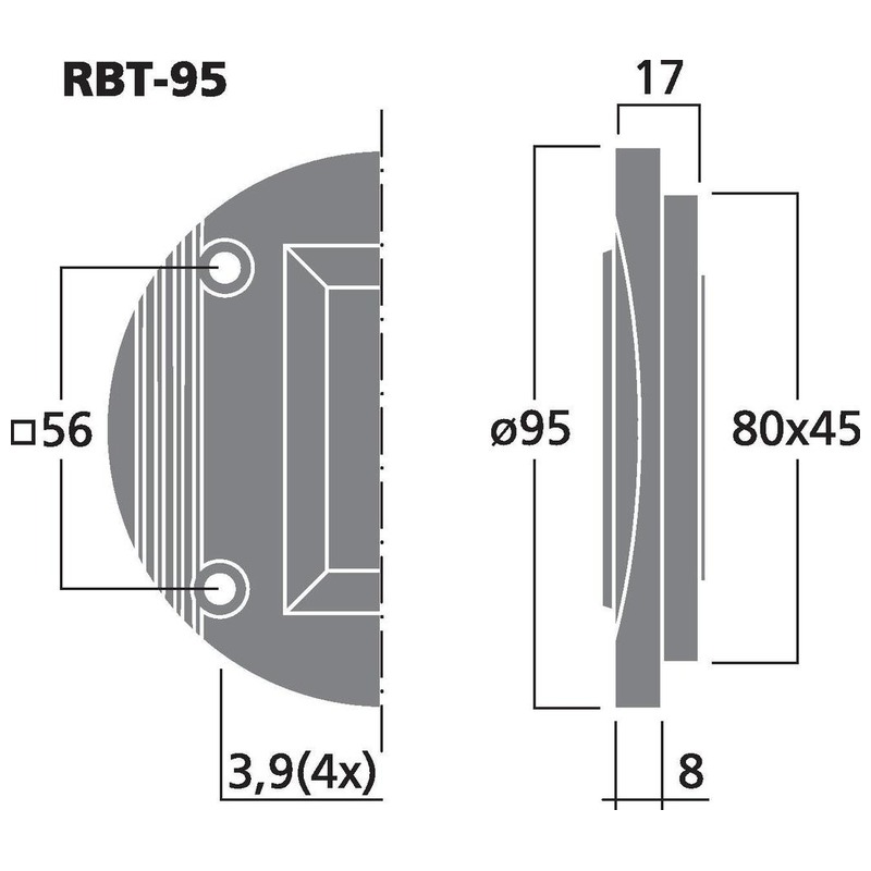 Tweeter cu panglică, 30 W, 8 Ω, RBT-95, Monacor 2 Tweeter cu panglică, 30 W, 8 Ω, RBT-95, Monacor - imagine 2