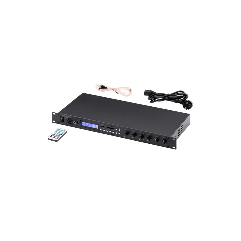 Amplificator de mixaj stereo, 130 W, cu player MP3 integrat, receptor Bluetooth, radio FM și port USB, 4Ω, 8Ω, 2 x 75 W / 2 x 45 W, SA-130DMP, Monacor 2 Amplificator de mixaj stereo, 130 W, cu player MP3 integrat, receptor Bluetooth, radio FM și port USB, 4Ω, 8Ω, 2 x 75 W / 2 x 45 W, SA-130DMP, Monacor - imagine 2