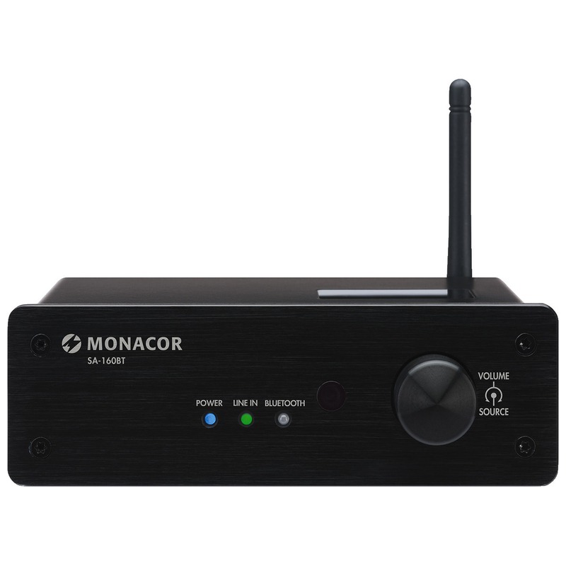 Mini amplificator stereo, 2 x 30 W, cu interfață Bluetooth, NFC și telecomandă, 2 canale, 8Ω, 2 x 30 W, SA-160BT, Monacor 1 Mini amplificator stereo, 2 x 30 W, cu interfață Bluetooth, NFC și telecomandă, 2 canale, 8Ω, 2 x 30 W, SA-160BT, Monacor