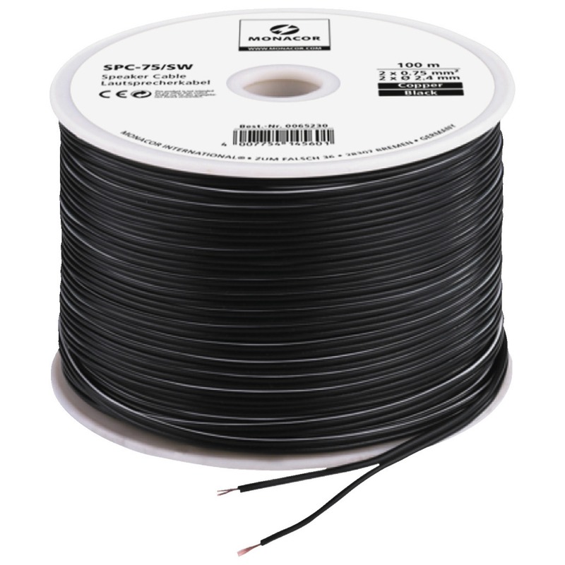 Cablu difuzor calitate standard, 2 x 0,75 mm2, 100 m, SPC-75/SW, Monacor 2 Cablu difuzor calitate standard, 2 x 0,75 mm2, 100 m, SPC-75/SW, Monacor - imagine 2