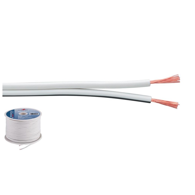 Cablu difuzor calitate standard, 2 x 0,75 mm2, 100 m, alb SPC-75/WS, Monacor 1 Cablu difuzor calitate standard, 2 x 0,75 mm2, 100 m, alb SPC-75/WS, Monacor