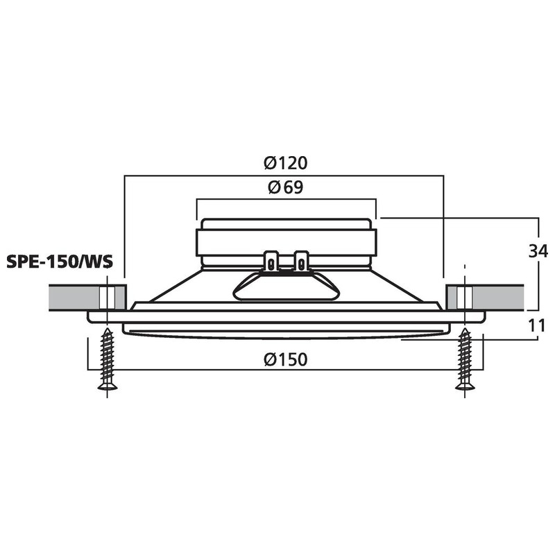 Difuzor de plafon pentru adresare publica, cu impedanta 4Ω, 15 W, alb, SPE-150/WS, Monacor 3 Difuzor de plafon pentru adresare publica, cu impedanta 4Ω, 15 W, alb, SPE-150/WS, Monacor - imagine 3