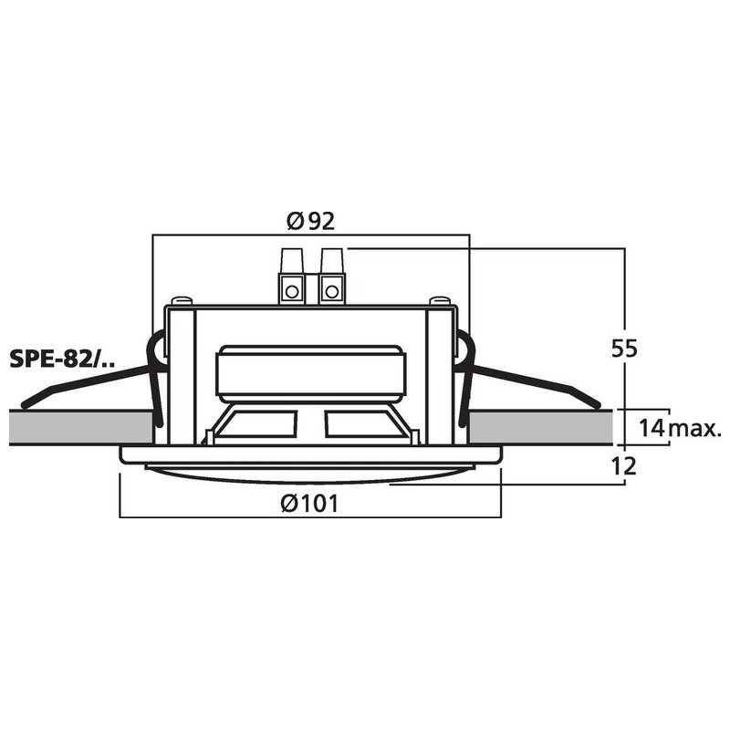Difuzor de plafon pentru adresare publica, cu impedanta 4Ω, 6 W, alb, SPE-82/WS, Monacor 5 Difuzor de plafon pentru adresare publica, cu impedanta 4Ω, 6 W, alb, SPE-82/WS, Monacor - imagine 5