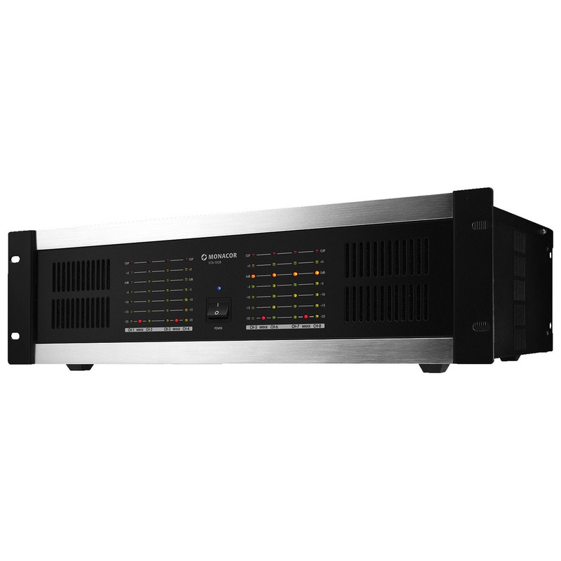 Amplificator cu limitator integrat, pentru adresare publica, cu 8 canale, 1280 W, 4Ω / 8 x 160 W, 8Ω / 8 x 100 W, STA-1508, Monacor 3 Amplificator cu limitator integrat, pentru adresare publica, cu 8 canale, 1280 W, 4Ω / 8 x 160 W, 8Ω / 8 x 100 W, STA-1508, Monacor - imagine 3
