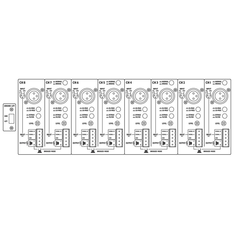 Amplificator cu limitator integrat, pentru adresare publica, cu 8 canale, 1280 W, 4Ω / 8 x 160 W, 8Ω / 8 x 100 W, STA-1508, Monacor 4 Amplificator cu limitator integrat, pentru adresare publica, cu 8 canale, 1280 W, 4Ω / 8 x 160 W, 8Ω / 8 x 100 W, STA-1508, Monacor - imagine 4