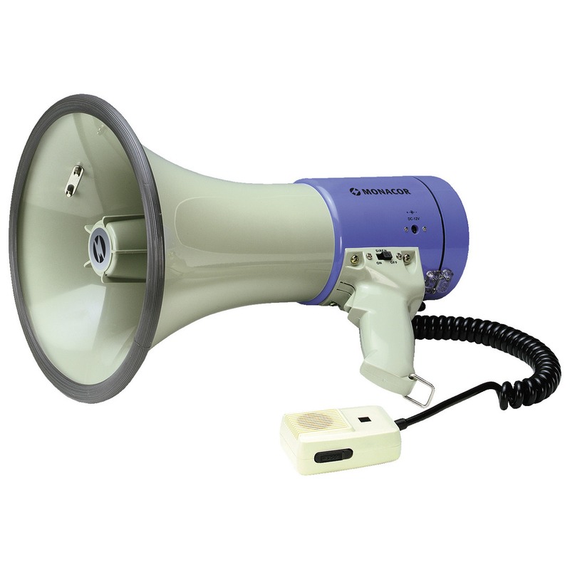 Portavoce cu microfon de mana, 25 W, 119 dB, sirena, control al volumului, TM-27M, Monacor 1 Portavoce cu microfon de mana, 25 W, 119 dB, sirena, control al volumului, TM-27M, Monacor