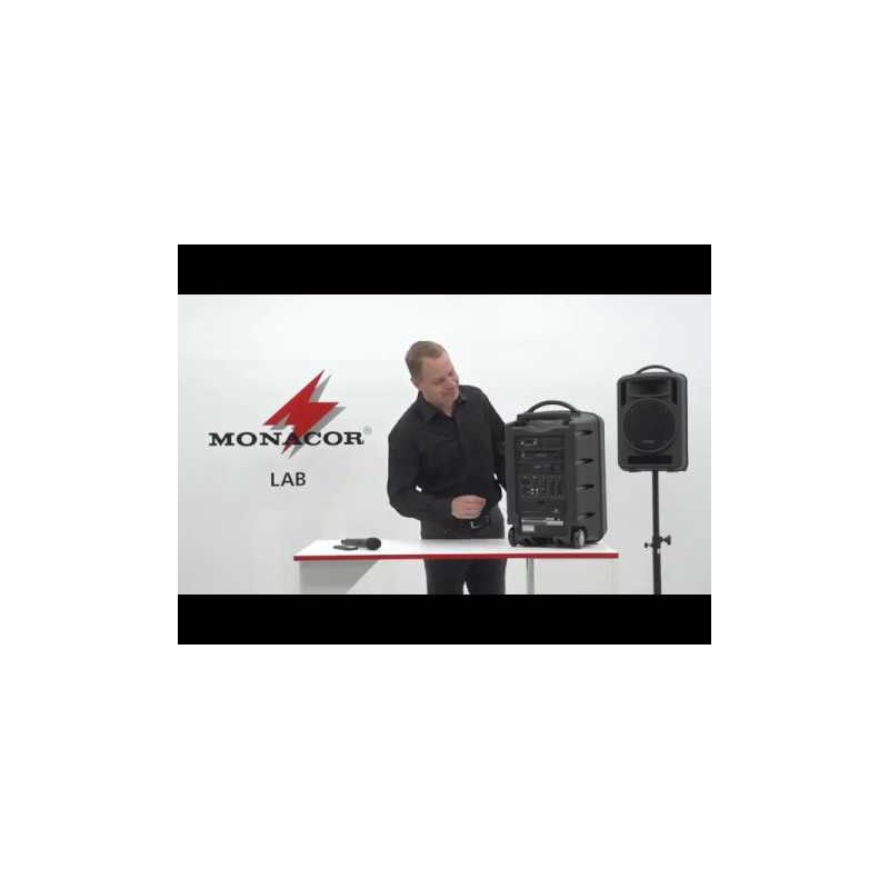 Sistem portabil de amplificare de mare putere, 170 W, cu unitate receptor multifrecvență integrată, reglabilă pe 2 canale, cu tehnologie UHF PLL și receptor Bluetooth, TXA-1022CD, Monacor 4 Sistem portabil de amplificare de mare putere, 170 W, cu unitate receptor multifrecvență integrată, reglabilă pe 2 canale, cu tehnologie UHF PLL și receptor Bluetooth, TXA-1022CD, Monacor - imagine 4