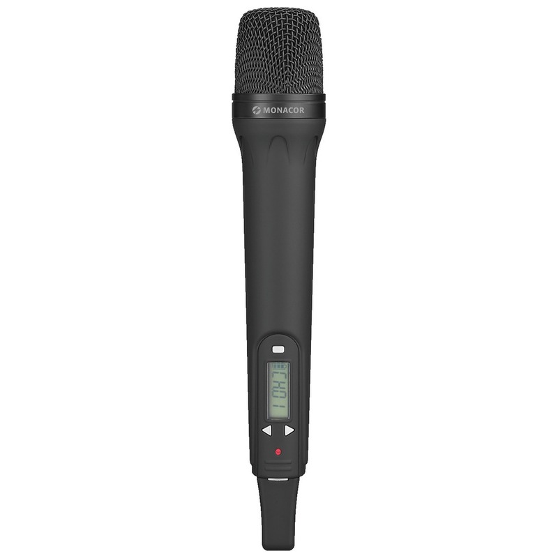 Microfon vocal dinamic, wireless, portabil cu emițător multifrecvență integrat, cu tehnologie UHF PLL, cardiod, TXA-800HT, Monacor 1 Microfon vocal dinamic, wireless, portabil cu emițător multifrecvență integrat, cu tehnologie UHF PLL, cardiod, TXA-800HT, Monacor