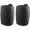 Difuzoare de perete (pereche) pentru adresare publica cu transformator 100V / impedanta 8Ω, cu 2 cai, 80W, 5″, negru, WALL-05T/SW, Monacor 1 difuzoare perete 100V 80W negre Monacor AVISystems
