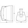Difuzoare de perete (pereche) pentru adresare publica cu transformator 100V / impedanta 8Ω, cu 2 cai, 120W, 8″, negru, WALL-08T/SW, Monacor 3
