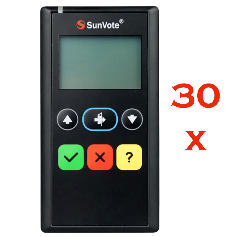 Sistem de vot electronic portabil pentru Consiliu Local cu 30 participanti, software, geanta de incarcare si transport, E11 Plus, SunVote 1 Sistem de vot electronic portabil SunVote 30 participanti pentru consiliu local