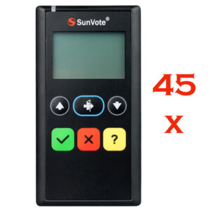 Sistem de vot electronic portabil pentru Consiliu Local cu 45 participanti, software, geanta de incarcare si transport, E11 Plus, SunVote 1 Sistem de vot electronic portabil SunVote 45 participanti cu geanta inclusa