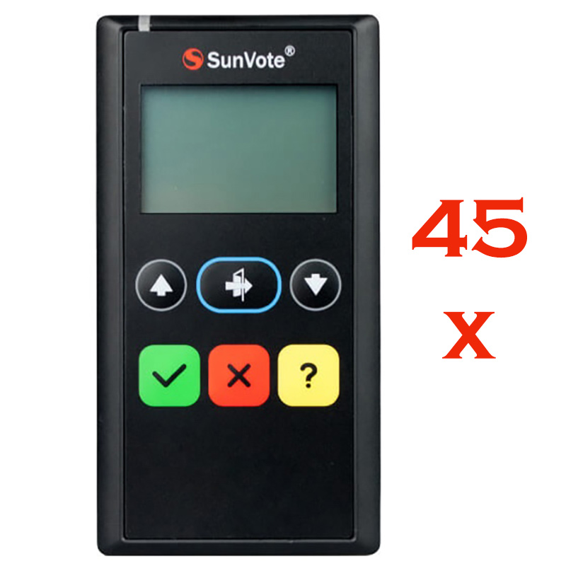 Sistem de vot electronic portabil pentru Consiliu Local cu 45 participanti, software, geanta de incarcare si transport, E11 Plus, SunVote 1 Sistem de vot electronic portabil SunVote 45 participanti cu geanta inclusa