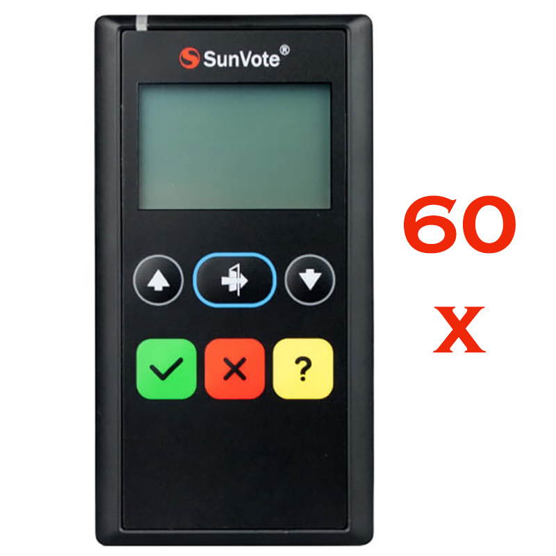 Sistem de vot electronic portabil pentru Consiliu Local cu 60 participanti, software, geanta de incarcare si transport, E11 Plus, SunVote 1 Sistem de vot electronic portabil SunVote 60 participanti pentru primarii
