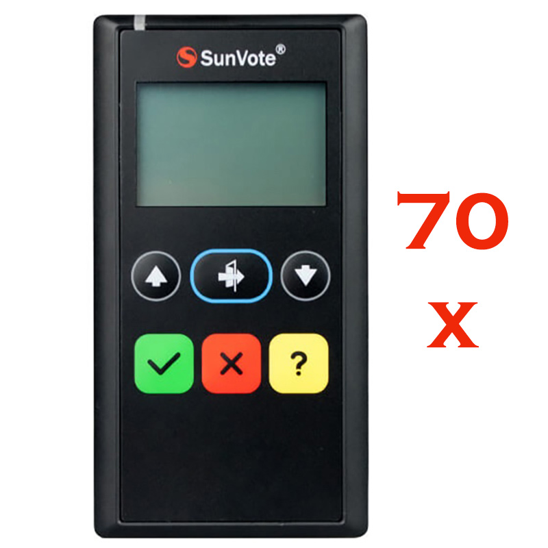 Sistem de vot electronic portabil pentru Consiliu Local cu 70 participanti, software, geanta de incarcare si transport, E11 Plus, SunVote 1 Sistem de vot electronic portabil SunVote 70 participanti cu software inclus