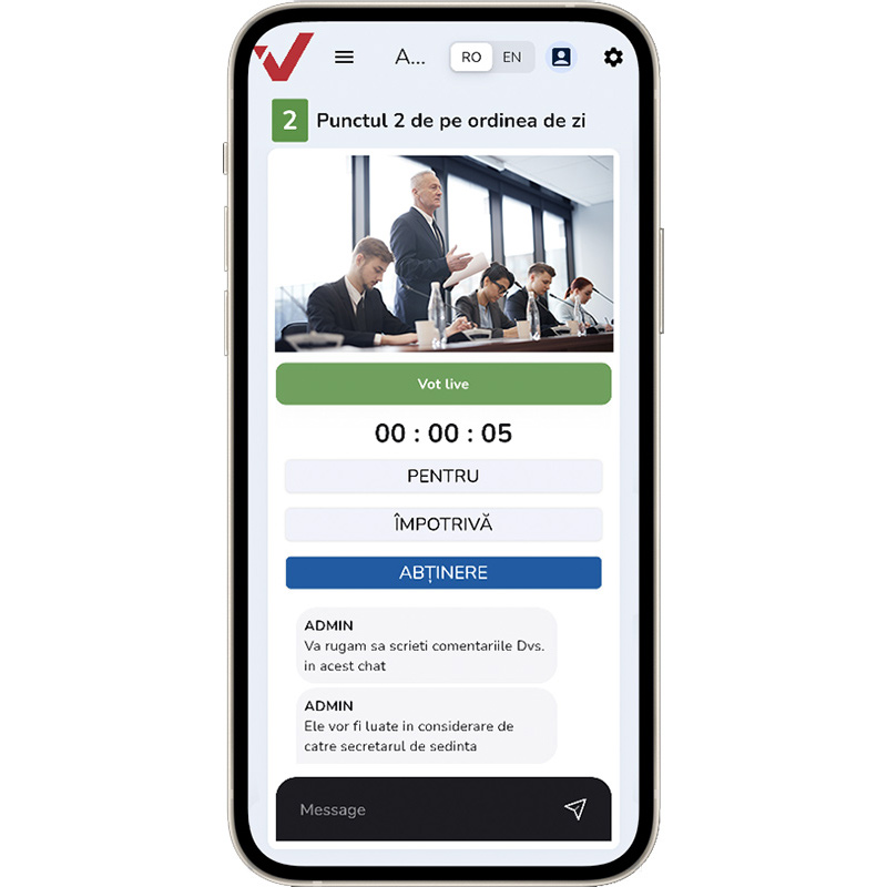 Licenta software pentru sedinte online si vot electronic, maxim 45 participanti, pentru primarie, consiliu local si AGA 2 Licenta software pentru sedinte online si vot electronic, maxim 45 participanti, pentru primarie, consiliu local si AGA - imagine 2
