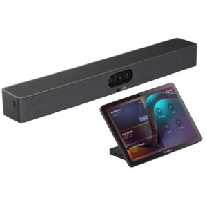 Camera pentru videoconferinta all-in-one cu urmarire inteligenta AI, rezolutie 4K, 3 camere, pentru Zoom Rooms si Teams Rooms, Android 13, Meetingbar A25 si panou de colaborare pentru săli de ședințe de 10.1” cu touch si Android 13, CTP25, Yealink