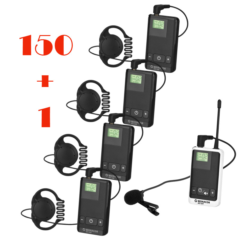 Pachet sistem de ghidare | tur ghidat live in frecventa UHF cu maxim 16 de canale, digital, ultrausor, unidirectional cu 150 de receptoare ATS-20R, 1 transmiter ATS-20T, cu geanta de transport si incarcare, Monacor 1 Pachet sistem de ghidare | tur ghidat live in frecventa UHF cu maxim 16 de canale, digital, ultrausor, unidirectional cu 150 de receptoare ATS-20R, 1 transmiter ATS-20T, cu geanta de transport si incarcare, Monacor
