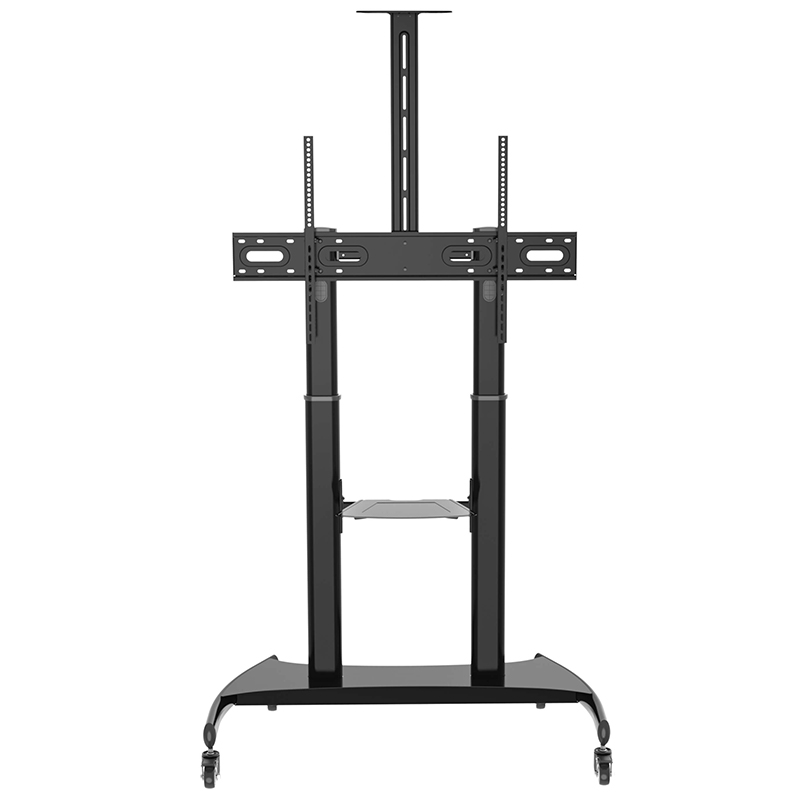 Stand pentru monitor/TV, de podea, cu roti, raft AV și suport pentru cameră, diagonale 60″-100″, maxim 100 kg, Blackmount BM-T100, inaltime reglabila, negru 2 Stand pentru monitor/TV, de podea, cu roti, raft AV și suport pentru cameră, diagonale 60″-100″, maxim 100 kg, Blackmount BM-T100, inaltime reglabila, negru - imagine 2